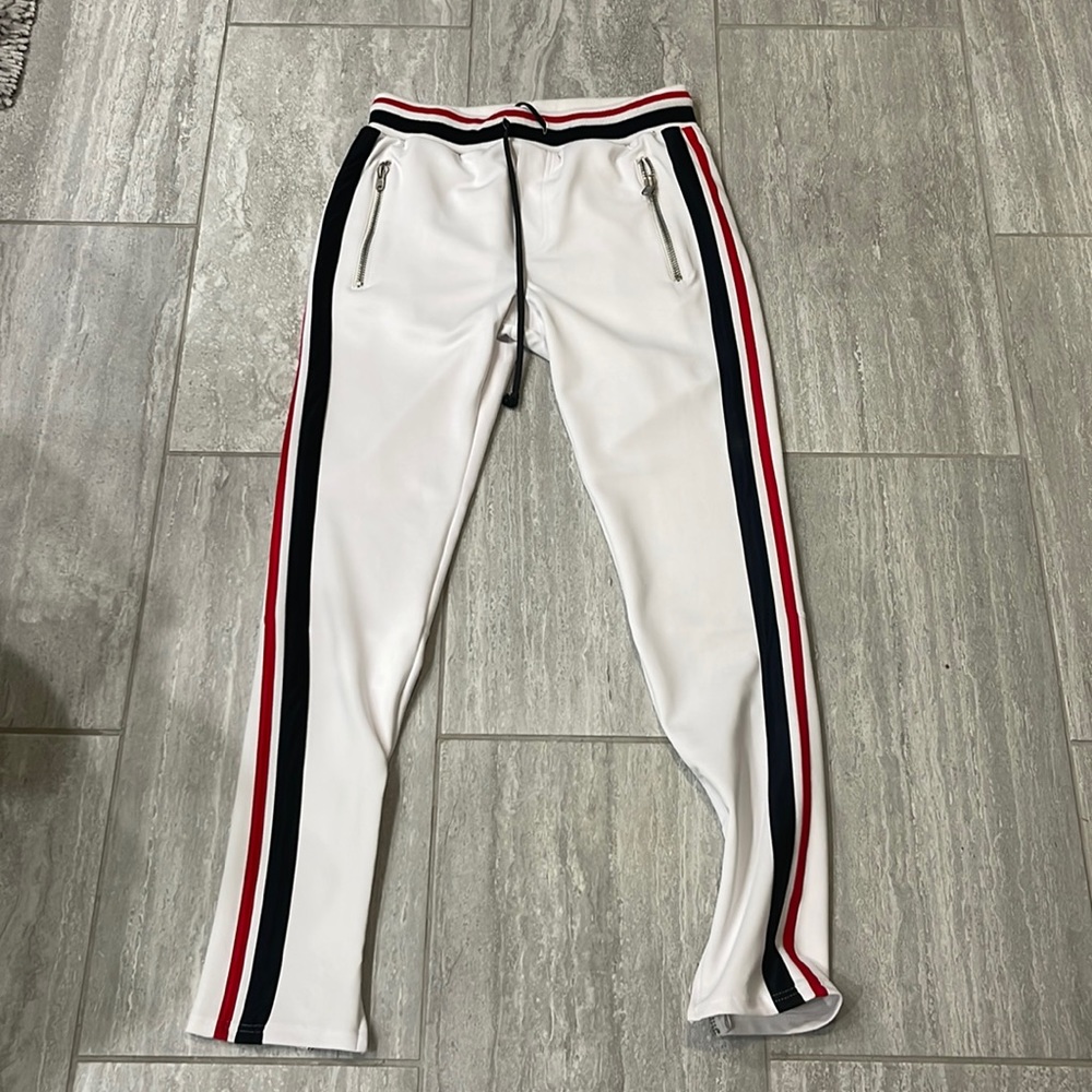 MNML track pants joggers size medium black, white, red